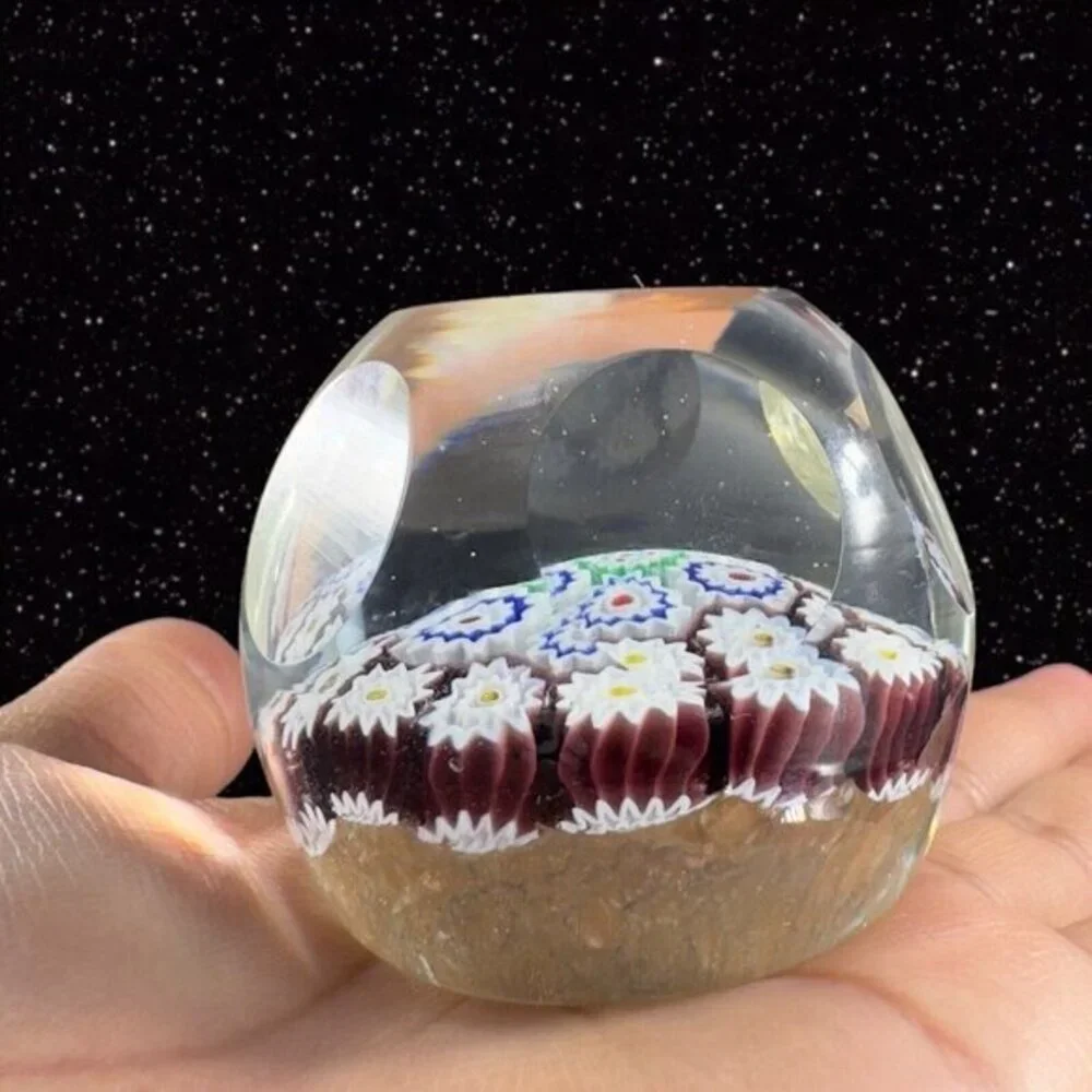 Venetian Paperweight Faceted Complex Italian Millefiori Figurine Perthshire? VTG